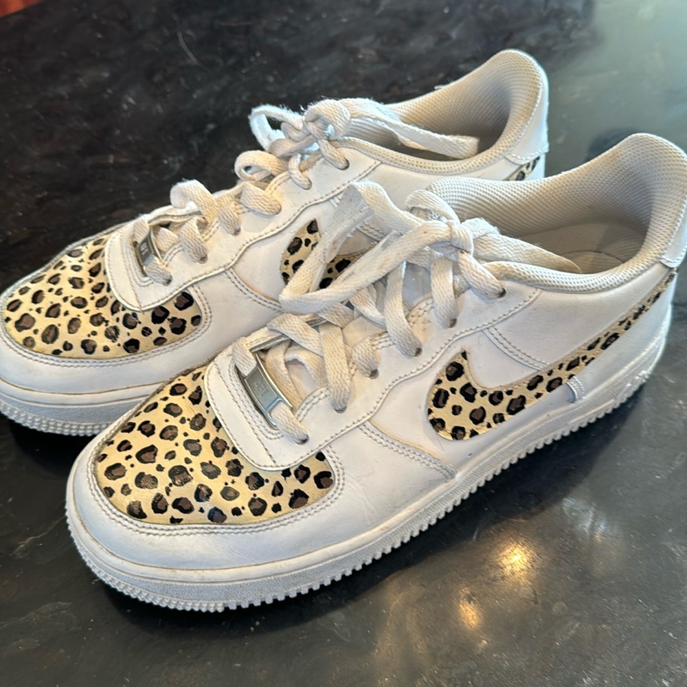 Nike air force 1 leopard pirnt custom kids 7Y